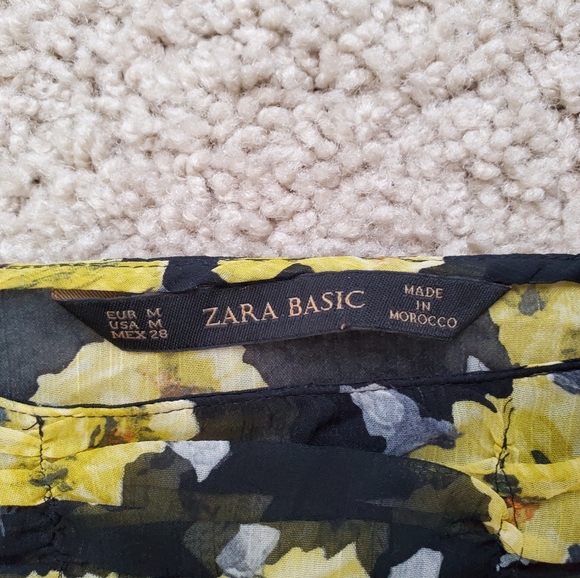 Zara Basic Floral Sheer Tank Top - Picture 2 of 5
